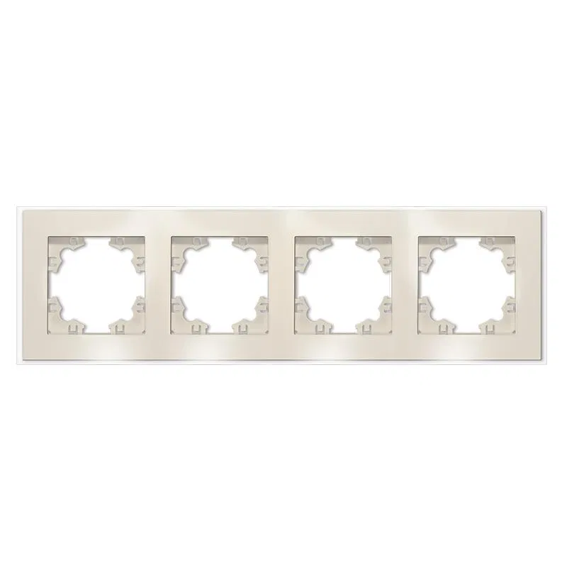 Рамка 4-м Афина стеклянная сл. кость (ivory) UNIVersal 2275