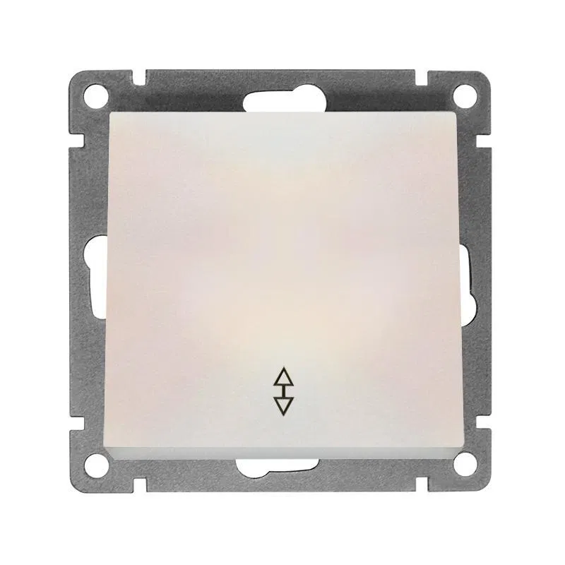 Переключатель проходной 1-кл. СП Афина 10А IP20 механизм жемчуж. Universal A0025-OBr
