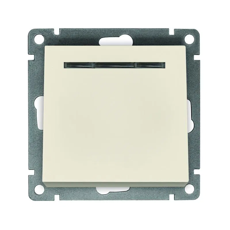 Выключатель 1-кл. СП Афина 10А IP20 с подсветкой механизм сл. кость (ivory) Universal A0121-I