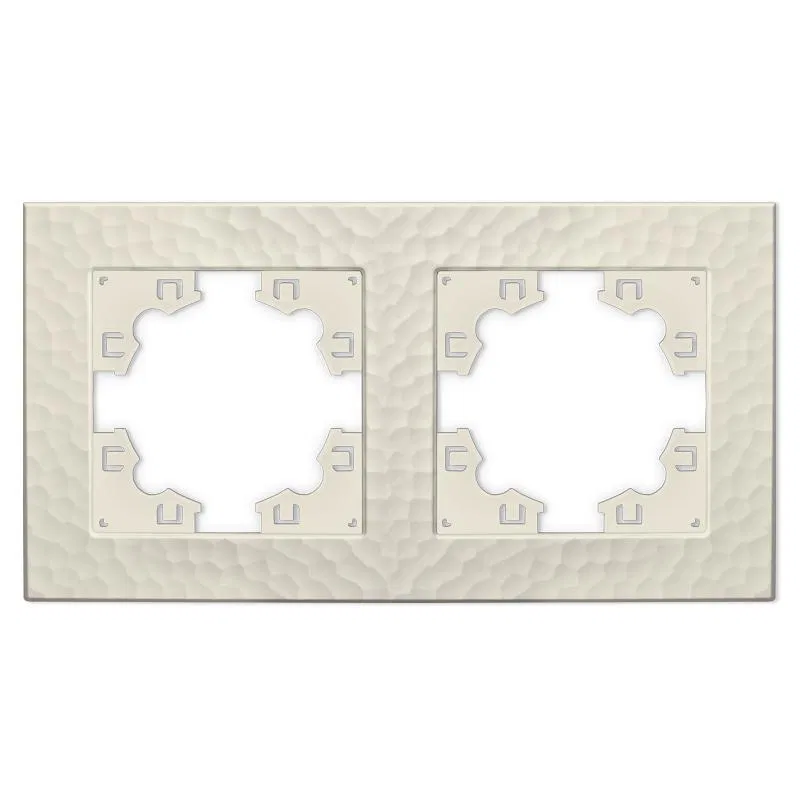 Рамка 2-м Афина фактурная универс. слоновая кость (ivory) Universal A10044-I