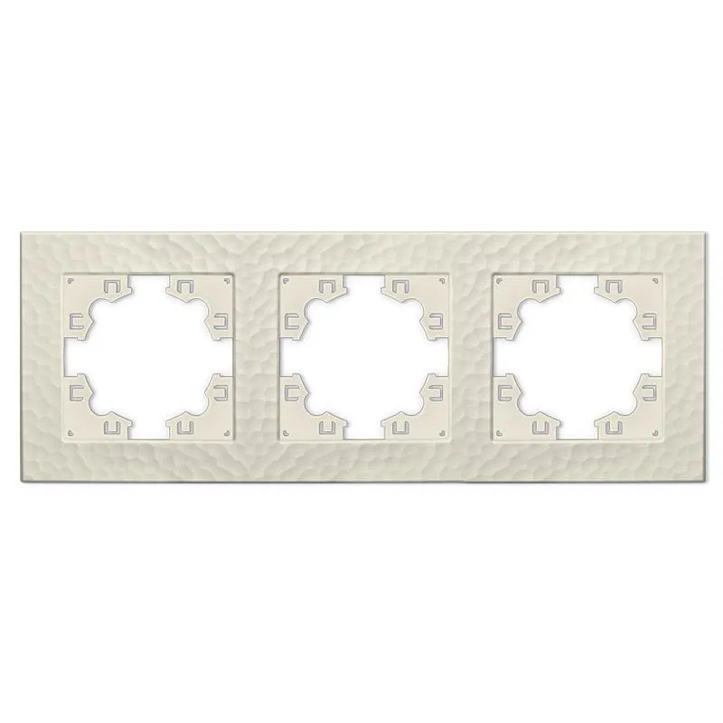 Рамка 3-м Афина фактурная универс. слоновая кость (ivory) Universal A10045-I