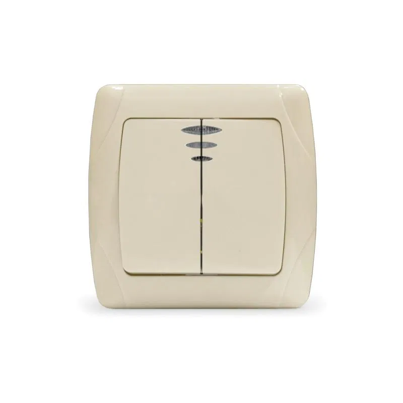 Выключатель 2-кл. СП Маргарита 10А IP20 с подсветкой сл.кость (ivory) UNIVersal М0123-I