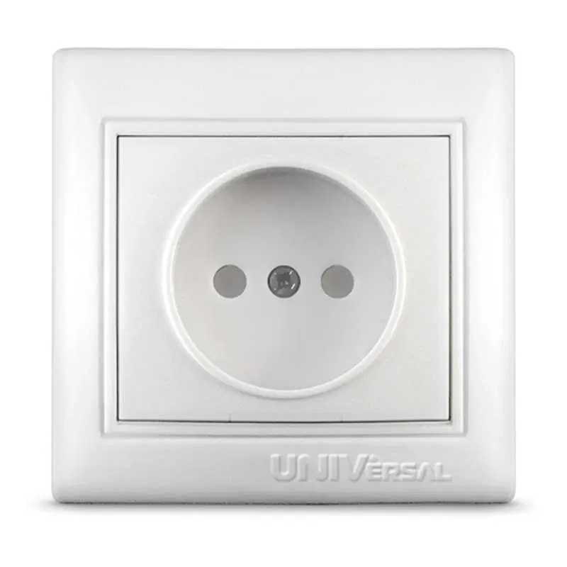 Розетка 1-м СП Севиль 16А IP20 без заземл. защ. шторки бел. UNIVersal С0047