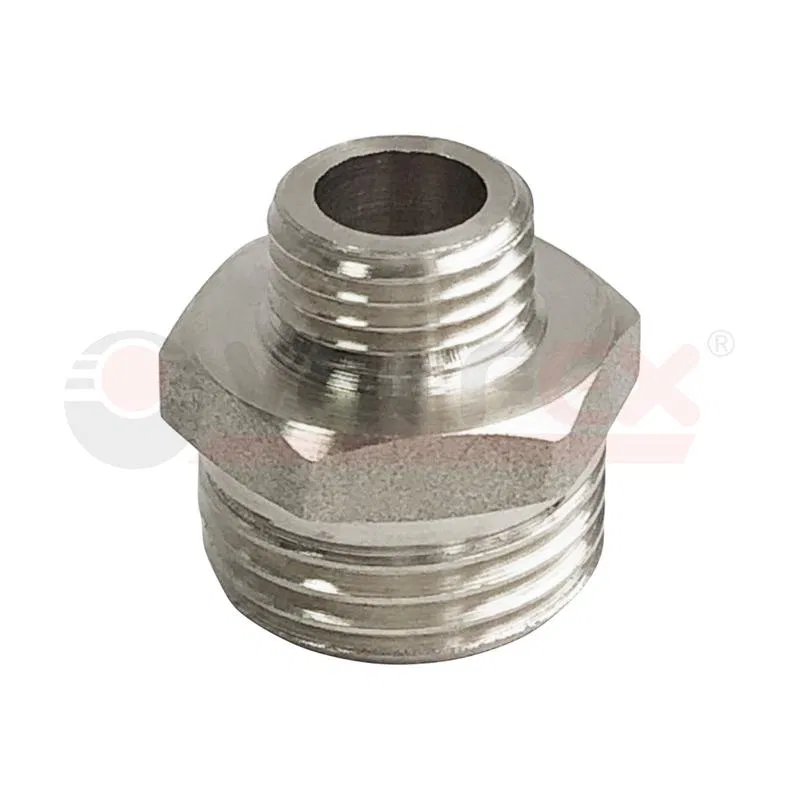 Ниппель никелированный переходной НР 1/2дюйм-НР 3/8дюйм (400/10) VALFEX VF.580.N.012.038