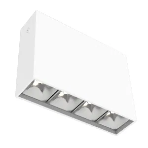 Светильник светодиодный DL-Box Reflect Multi 1х4 10Вт 4000К 150х40х115 накладной 55град. RAL9003 бел. муар VARTON V1-R0-00252-20L55-2001040