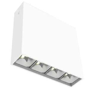 Светильник светодиодный DL-Box Reflect Multi 1х4 14Вт 4000К 150х40х150 накладной 24град. RAL9003 бел. муар диммер DALI VARTON V1-R0-00253-20D20-2001440