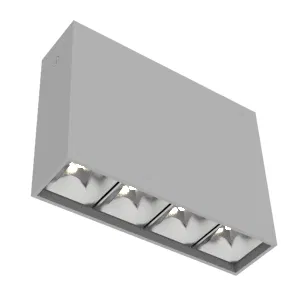 Светильник светодиодный DL-Box Reflect Multi 1х4 14Вт 3000К 150х40х115 накладной 36град. RAL7045 сер. муар VARTON V1-R0-70252-20L36-2001430