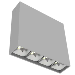 Светильник светодиодный DL-Box Reflect Multi 1х4 14Вт 3000К 150х40х150 накладной 55град. RAL7045 сер. муар VARTON V1-R0-70253-20L55-2001430