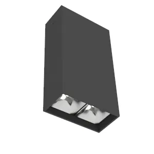 Светильник светодиодный DL-Box Reflect Multi 1х2 5Вт 3000К 80х40х150 накладной 24град. RAL9005 черн. муар диммер DALI VARTON V1-R0-90251-20D20-2000530