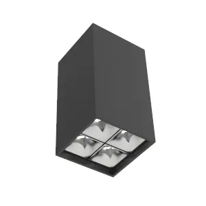 Светильник светодиодный DL-Box Reflect Multi 2х2 10Вт 3000К 80х80х150 накладной 24град. RAL9005 черн. муар диммер DALI VARTON V1-R0-90254-20D20-2001030