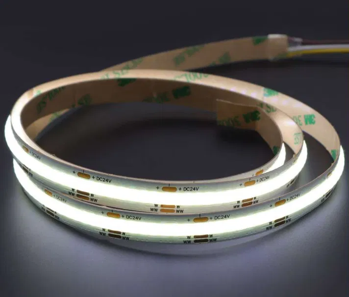Лента светодиодная 12Вт/м 24В 3000К 10мм IP20 SMD COB 528LED/m (уп.5м) VARTON VLS-20-12-COB-10-528-30