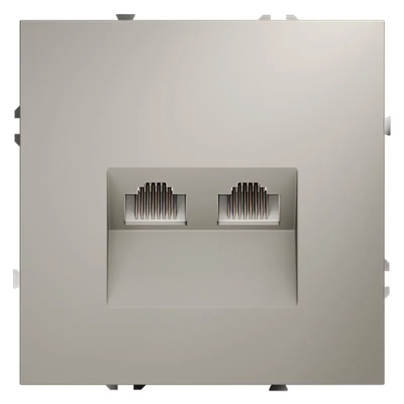 Розетка компьютерная 2-м СП S70 RJ45 + RJ45 кат.6 механизм кашемир Voltum VLS060203