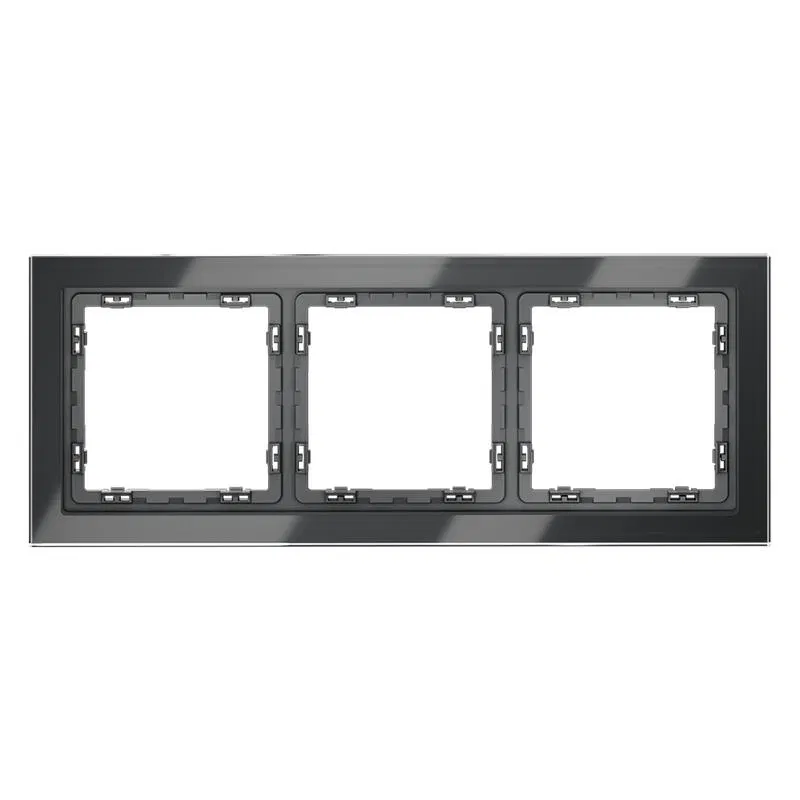 Рамка 3-м S70 стеклян. графит Voltum VLS110307