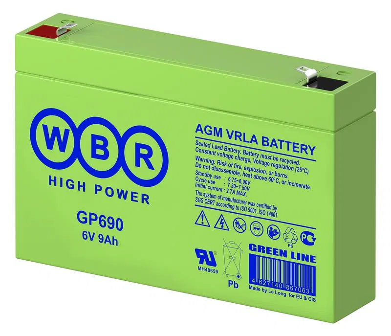 Аккумулятор 6В 9А.ч WBR GP690 WBR