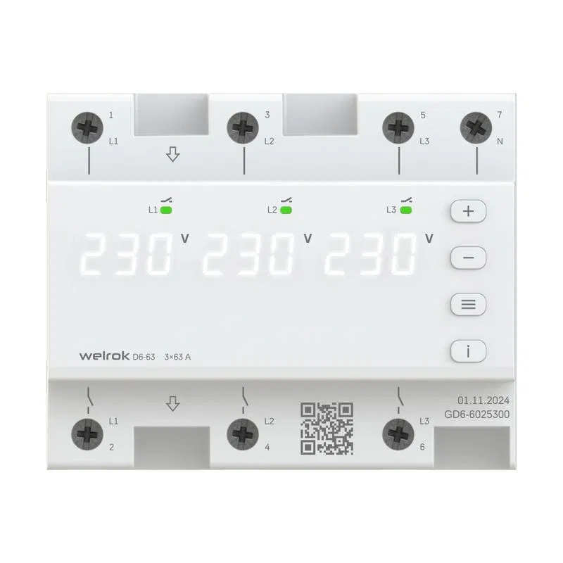 Реле напряжения D6-63 Welrok 4660251140380