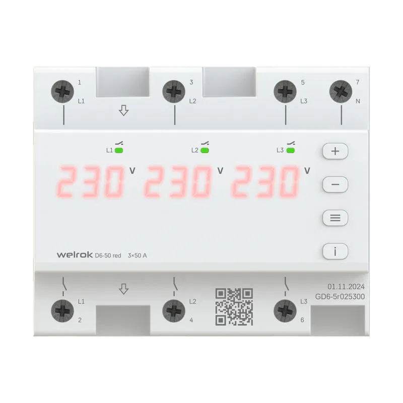 Реле напряжения D6-50 red Welrok 4660251140403