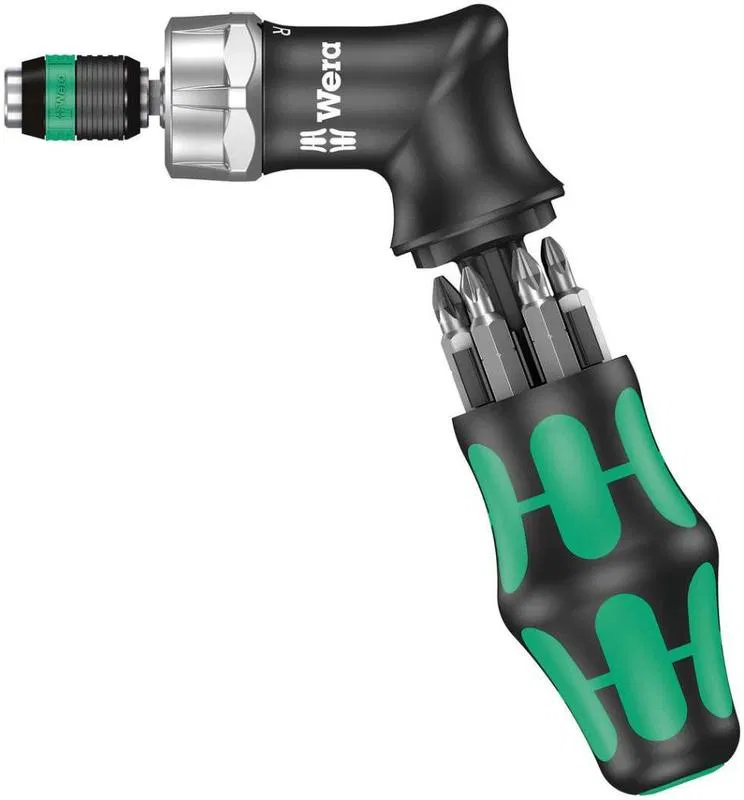 Набор бит с пистолетообразной отверткой-битодержателем с трещоткой Kraftform Kompakt Pistol RA 7 предметов Wera WE-051030