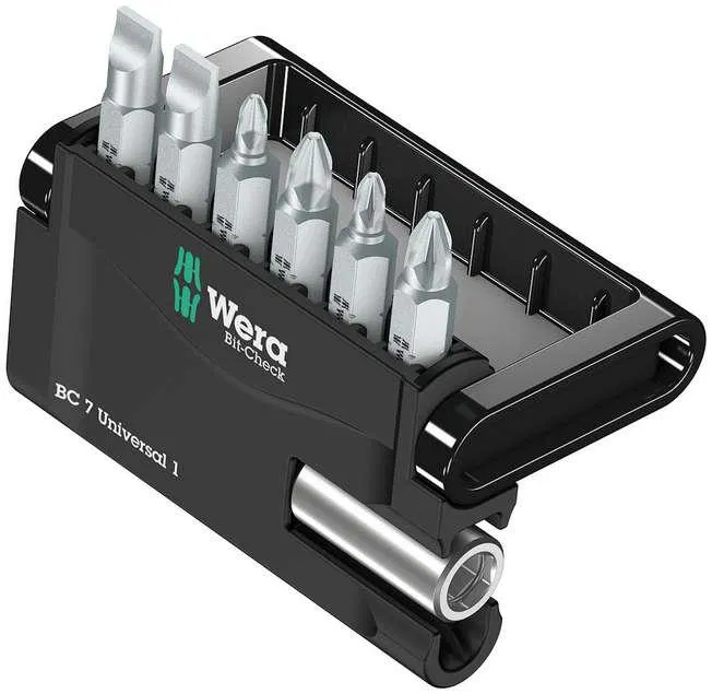 Набор бит с битодержателем Bit-Check 7 Universal 1 7 предметов 1/4дюйм C6.3 Wera WE-056295