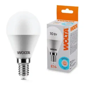 Лампа светодиодная 10Вт 6500К E14 WOLTA 25W45GL10E14