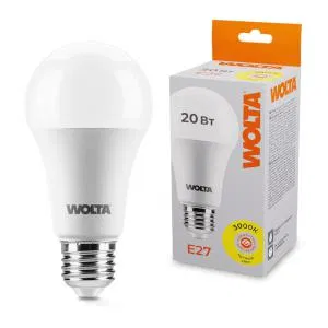 Лампа светодиодная 20Вт 3000К E27 WOLTA 25Y65BL20E27