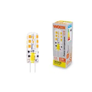 Лампа светодиодная 3Вт 3000К G4 WOLTA WSTD-JC-12V3W3KG4-S