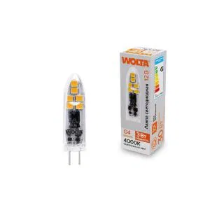 Лампа светодиодная 3Вт 4000К G4 WOLTA WSTD-JC-12V3W4KG4-P