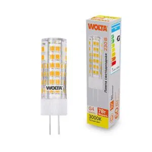 Лампа светодиодная 7Вт 3000К G4 WOLTA WSTD-JC-220V7W3KG4-C