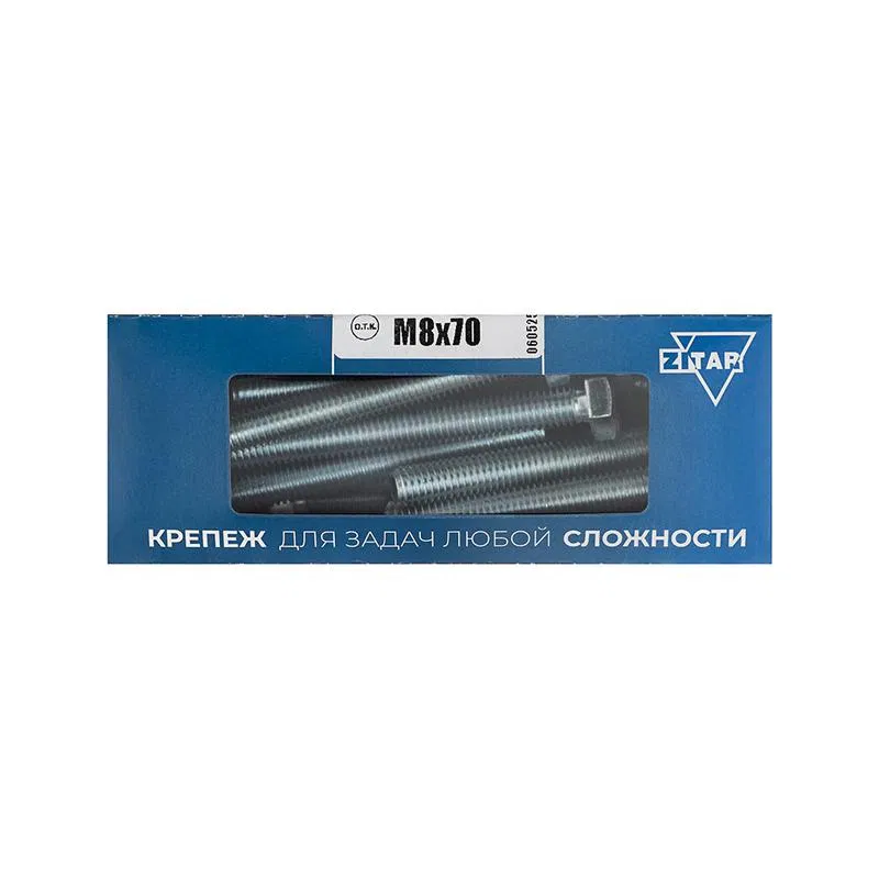 Болт с шестигранной головкой М8х70 DIN 933 оцинк. (уп.20шт) Zitar 105213