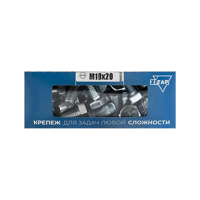 Болт с шестигранной головкой М10х20 DIN 933 оцинк. (уп.25шт) TTech-Krep/Zitar 105214