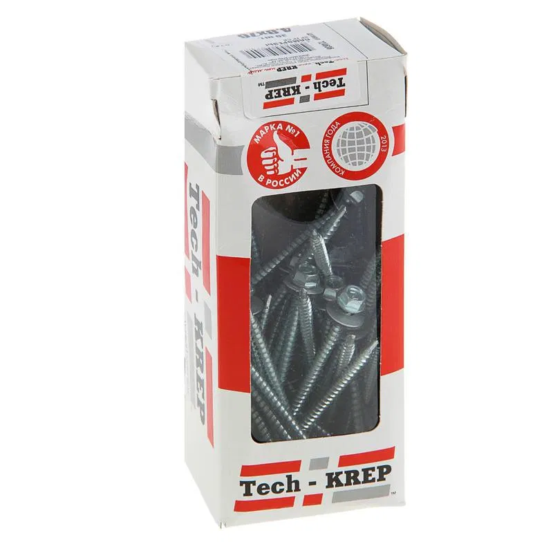 Саморез усиленный КР ZP сверло 4.8х76 (коробка с окном) (уп.30шт) Tech-Krep PRO/Zitar 124636