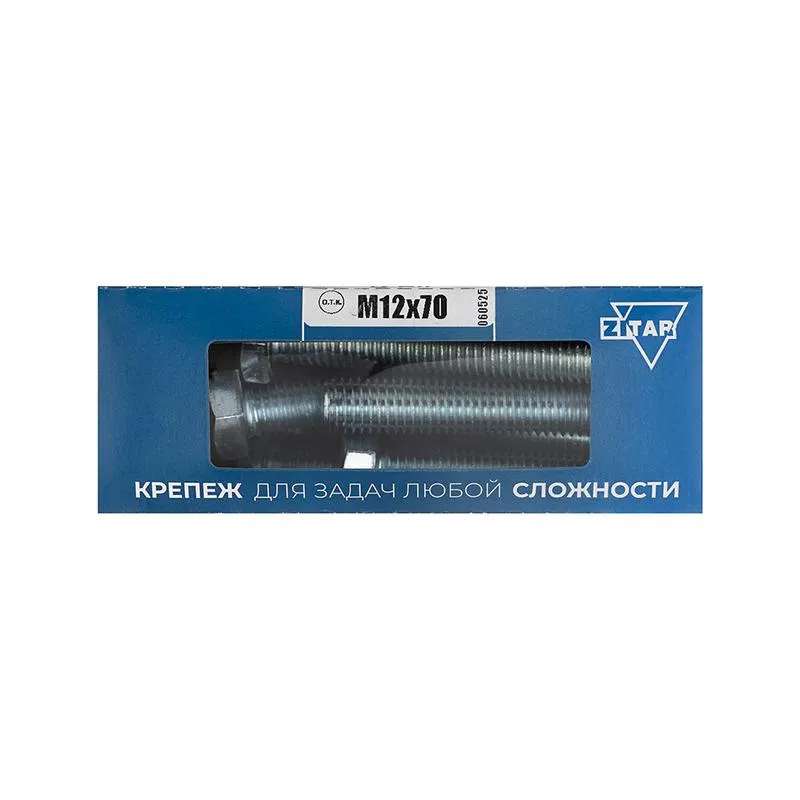 Болт с шестигранной головкой М12х70 DIN 933 оцинк. (уп.10шт) Tech-Krep/Zitar 126530
